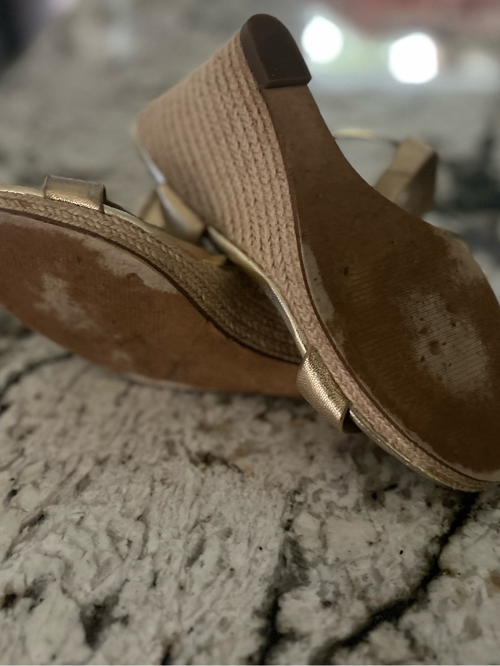 Michael Kors Gold Women's Wedge Sandals with Ankle Strap - Picture 4 of 6